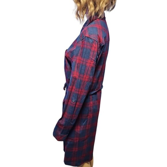 BC Clothing Woman's Tunic Dress Blue & red Plaid M NWT - Picture 2 of 6